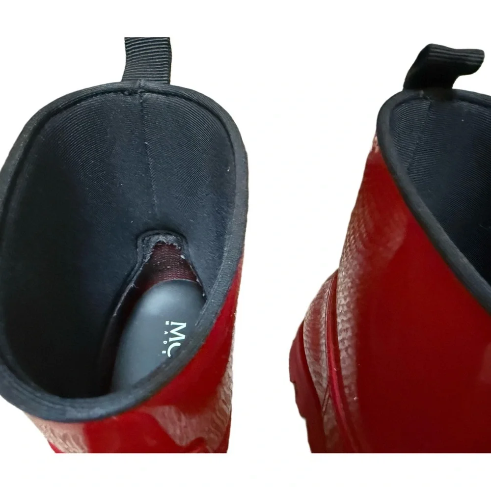 -SOLD -AUTHENTIC MONCLER sexy Glossy Red Rain Boots EU 40 US 9.5 - Picture 12 of 15